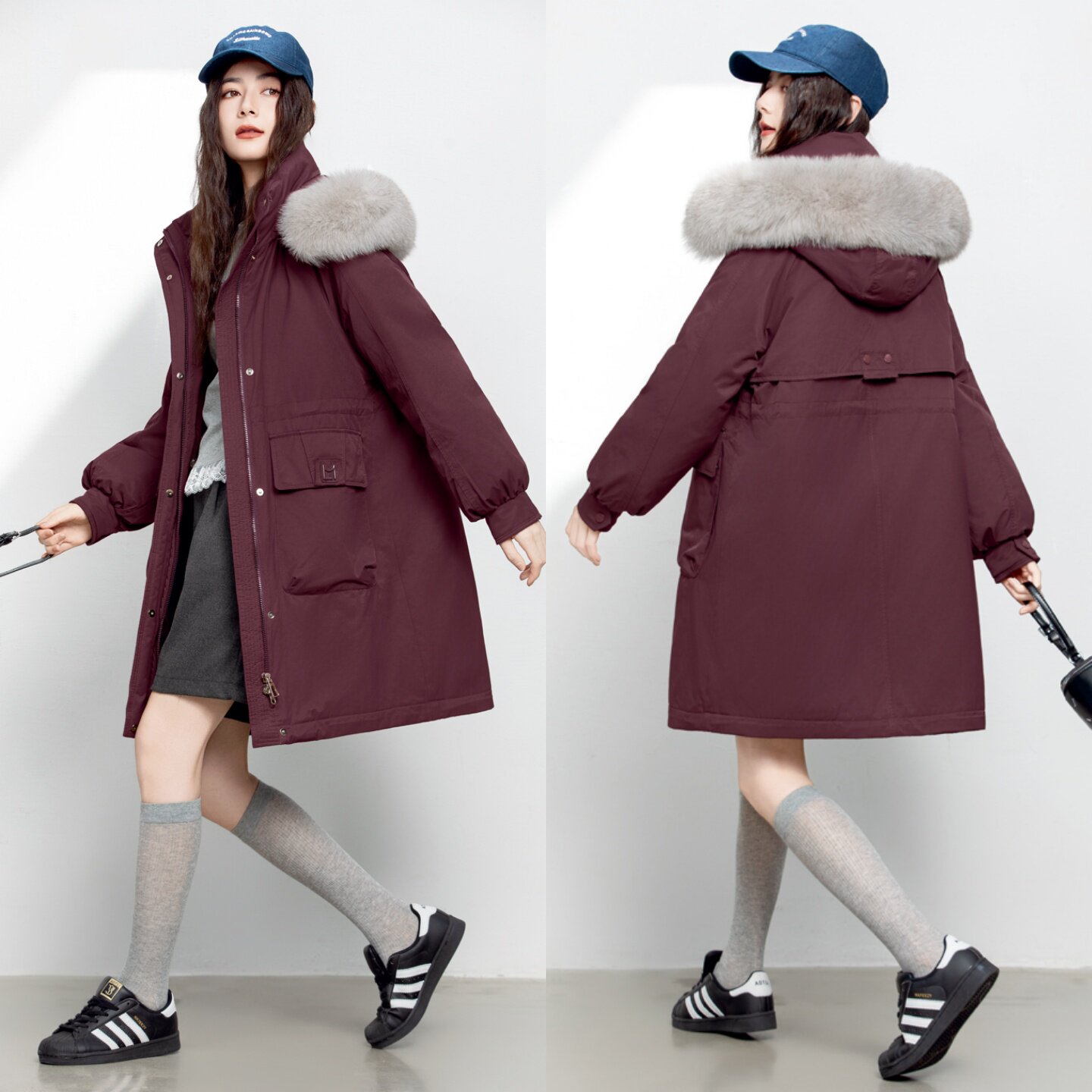 2025新款女脱卸和面派克中长羽绒服翻新改造定做款非半九成品衣壳