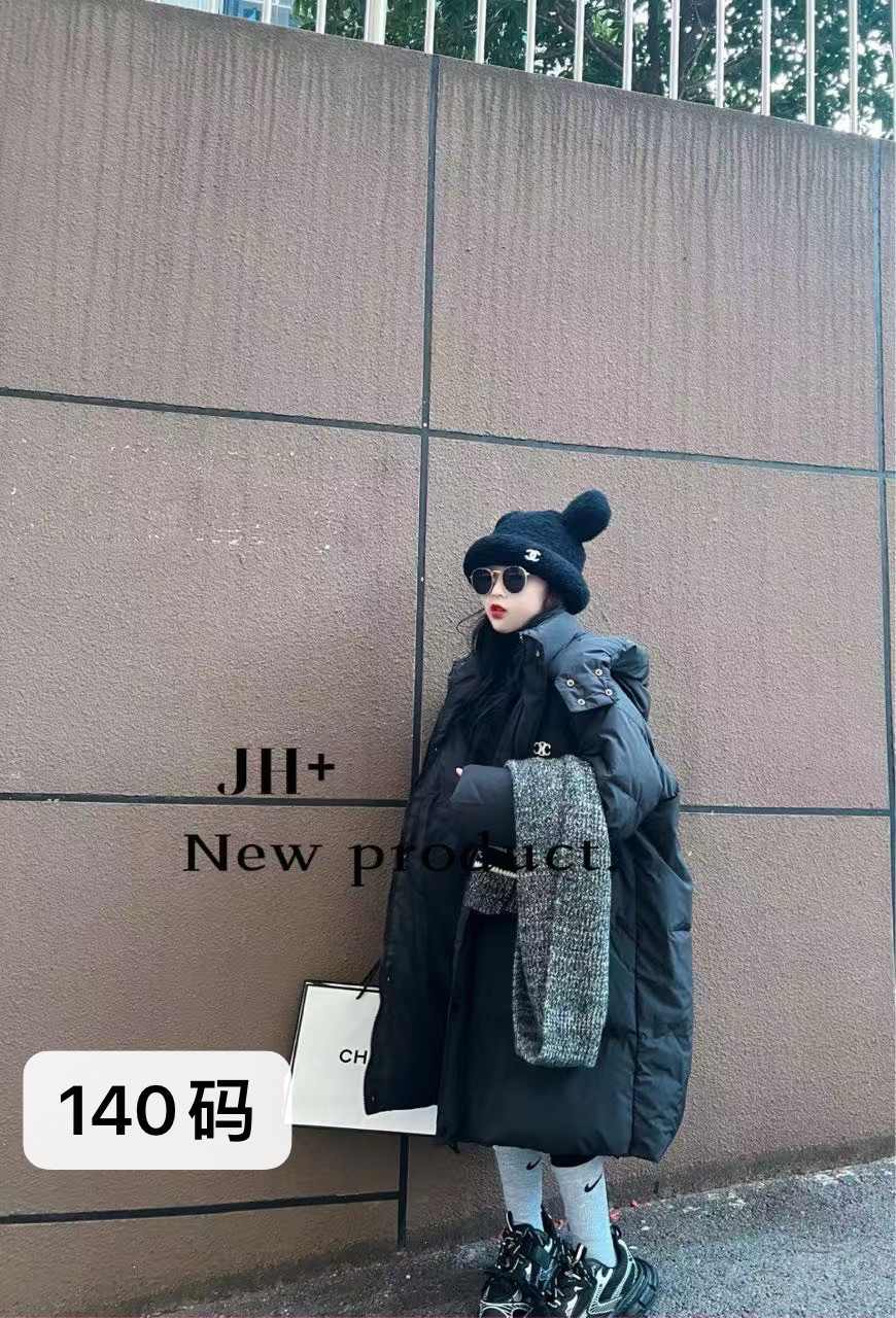 断码清仓不退不换女童羽绒服中长款大童新款女童冬季洋气外套潮