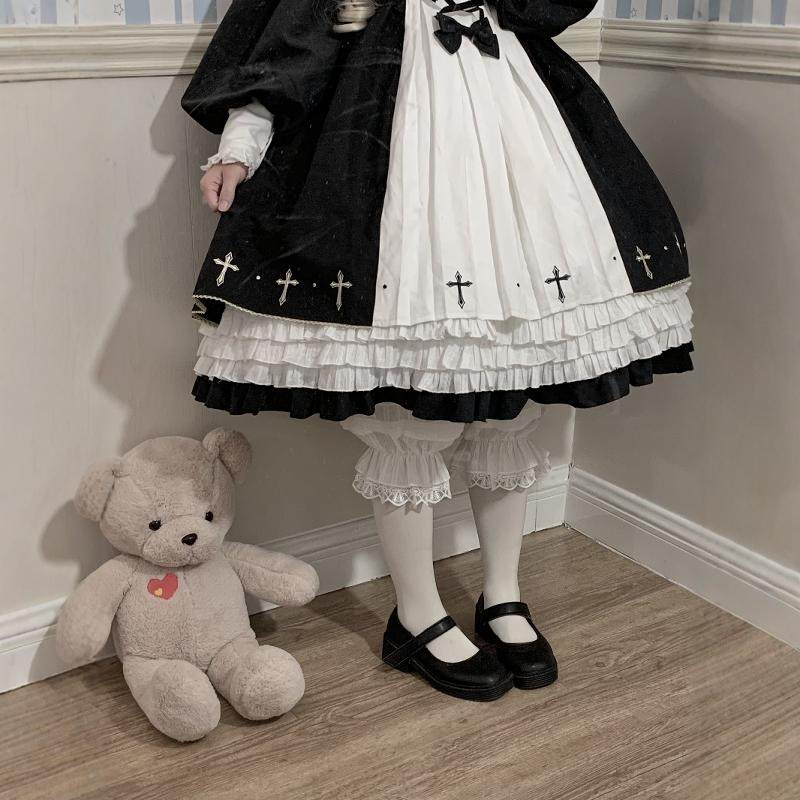 洛丽塔Doll感风琴褶灯笼裤甜美安全打底裤Lolita舒适南瓜裤长