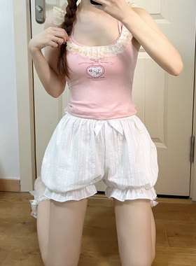 Lolita原创可爱有口袋纯棉南瓜裤女防走光安全蓬蓬裤打底裤短裤