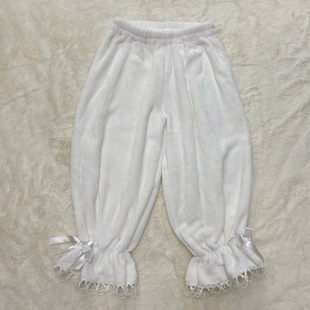 原创冬季Doll感加厚南瓜裤lolita可爱蝴蝶结加绒保暖灯笼裤防寒