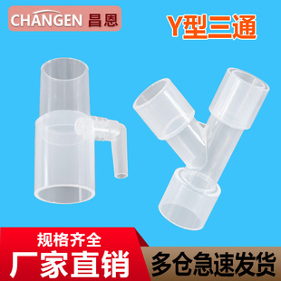 Y型三通呼吸麻醉机管路雾化15转22mm塑料接头二氧化碳检测孔回3通