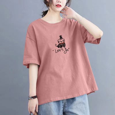 100%纯棉时尚短袖t恤女夏装