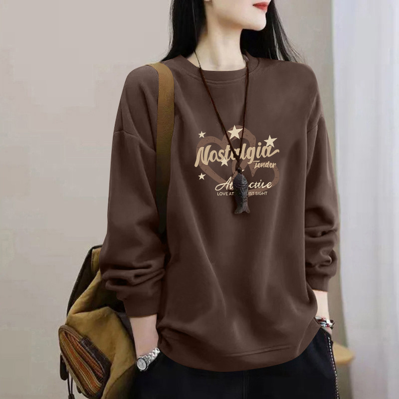 外贸折扣店正品纯棉长袖时尚印花卫衣女春秋新款百搭减龄显瘦上衣,女装/女士精品,卫衣/绒衫,淘宝优惠券,粉丝福利购,淘宝优惠卷