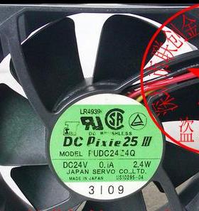 PUDC24H4C DC24V 0.16A 3.8W 2线原装正品日本SERVO 80*80*25风扇