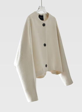 温柔~小香风苏力羊驼毛短款廓形外套女秋冬毛呢高级感小个子大码A