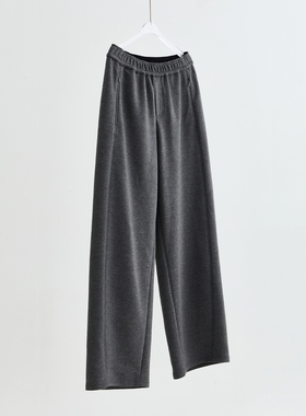 懒人可机洗精纺羊毛卫裤香蕉弯刀裤女秋冬休闲镰刀云朵裤加厚慵懒