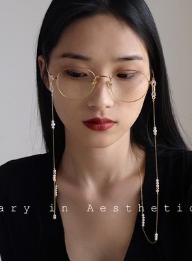 VIA途经天然珍珠挂脖轻奢复古时尚ins新款潮眼镜绳眼镜链女不褪色