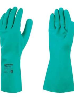 Skytec EMG00560ED EMG560绿色棉绒棉耐化学手套 S号丁腈涂层