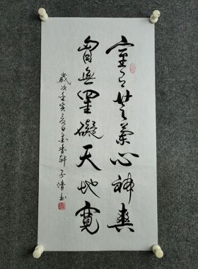 书法字画定制作品手写真迹室有芝兰心神爽胸无挂碍天地宽