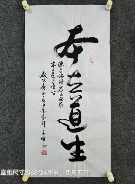 手写书法真迹客厅办公室装饰字画定制励志挂画茶室本立道生