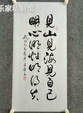 书法字画定制手写真迹毛笔字见山见海见自己明心明*明得失