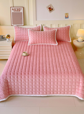 秋冬纯色豆豆绒床褥垫床盖0.9m1.2m1.5m1.82.0学生宿舍家用绒垫被