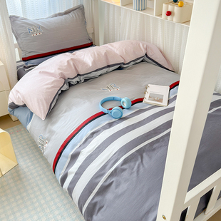 大学生宿舍三件套纯棉全棉上下铺床笠90x190高中生住校被褥六件套