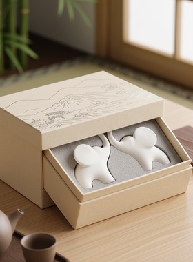 实木象形摆件礼盒高端家居收纳