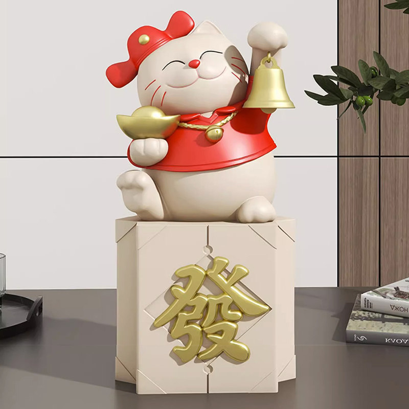 恭喜发财招财猫存钱罐创意店铺装前台装饰品摆件寓意发财猫储钱罐