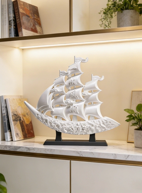 原创设计|一帆风顺-龙纹象牙帆船