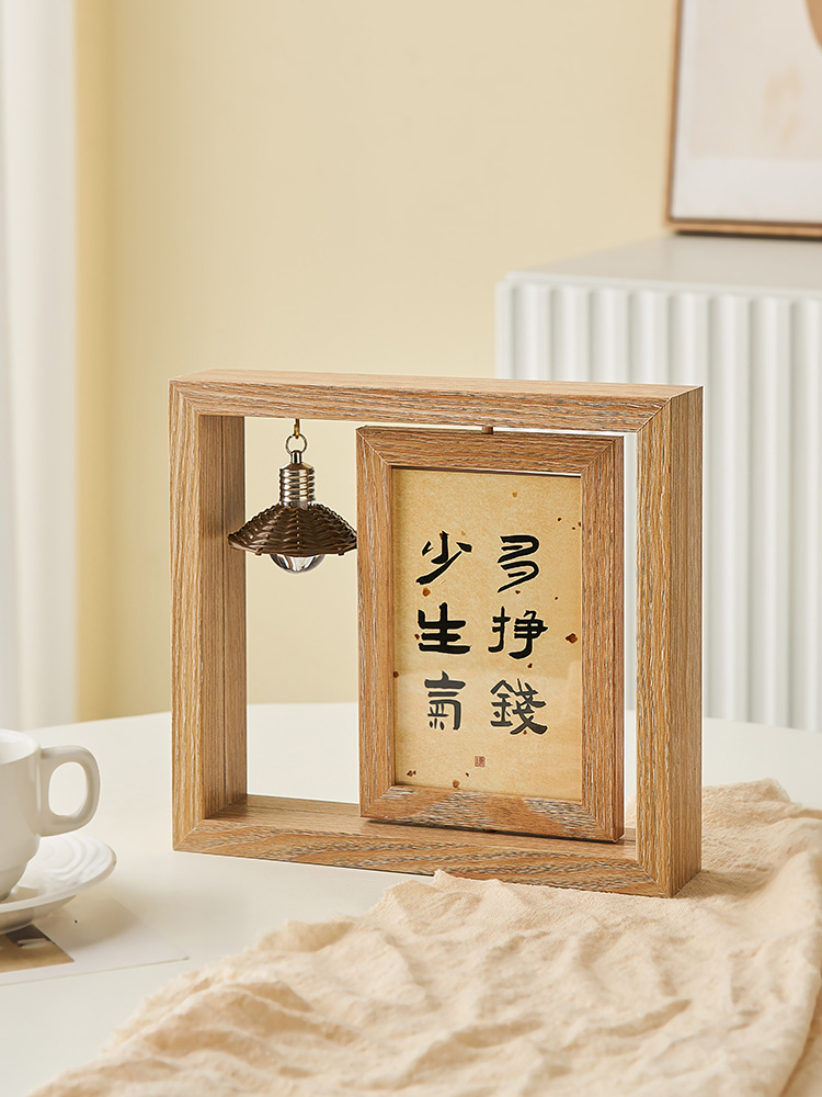 斯堪的纳维亚风格双面6英寸7英寸相框桌卡通娃娃饰品DIY旋转相框