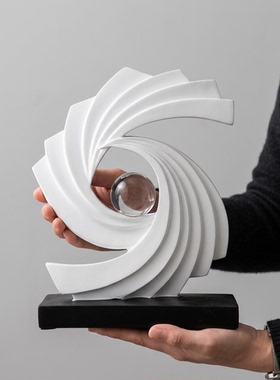 现代简约抽象螺旋树脂摆件