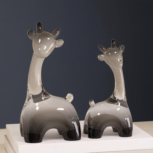 简约酒柜电视柜透明小鹿摆件