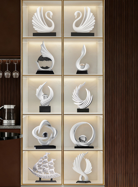 意式轻奢高档极简酒柜装饰摆件