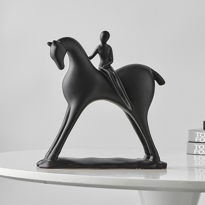 抽象骑马摆件简约ins风客厅