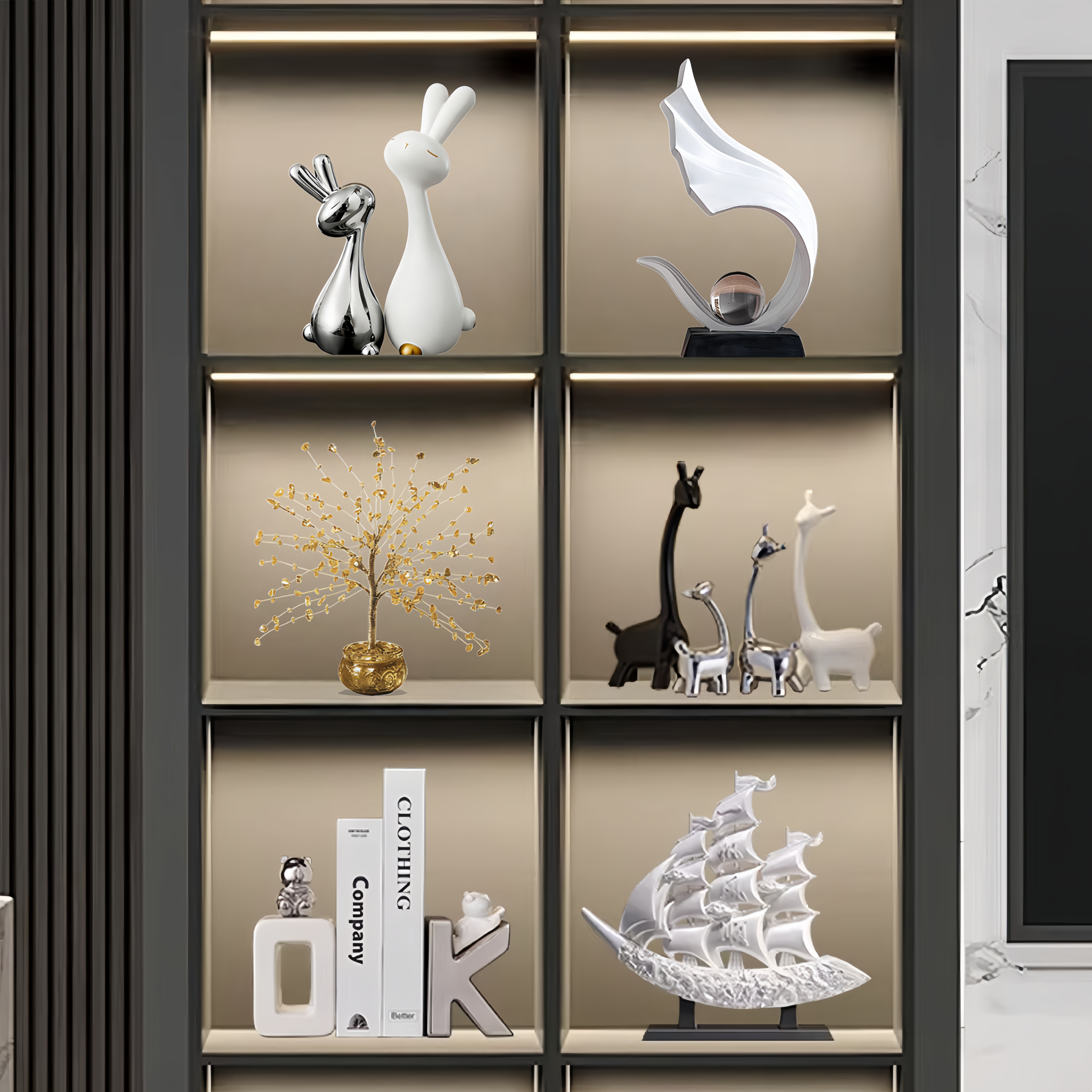 轻奢高档客厅装饰品摆件电视餐柜酒柜子高端大气上档次现代简约