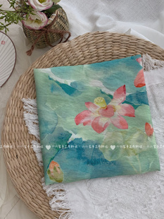 天丝苎麻数码印花面料新中式复古风国风碎花布童装连衣裙女装旗袍