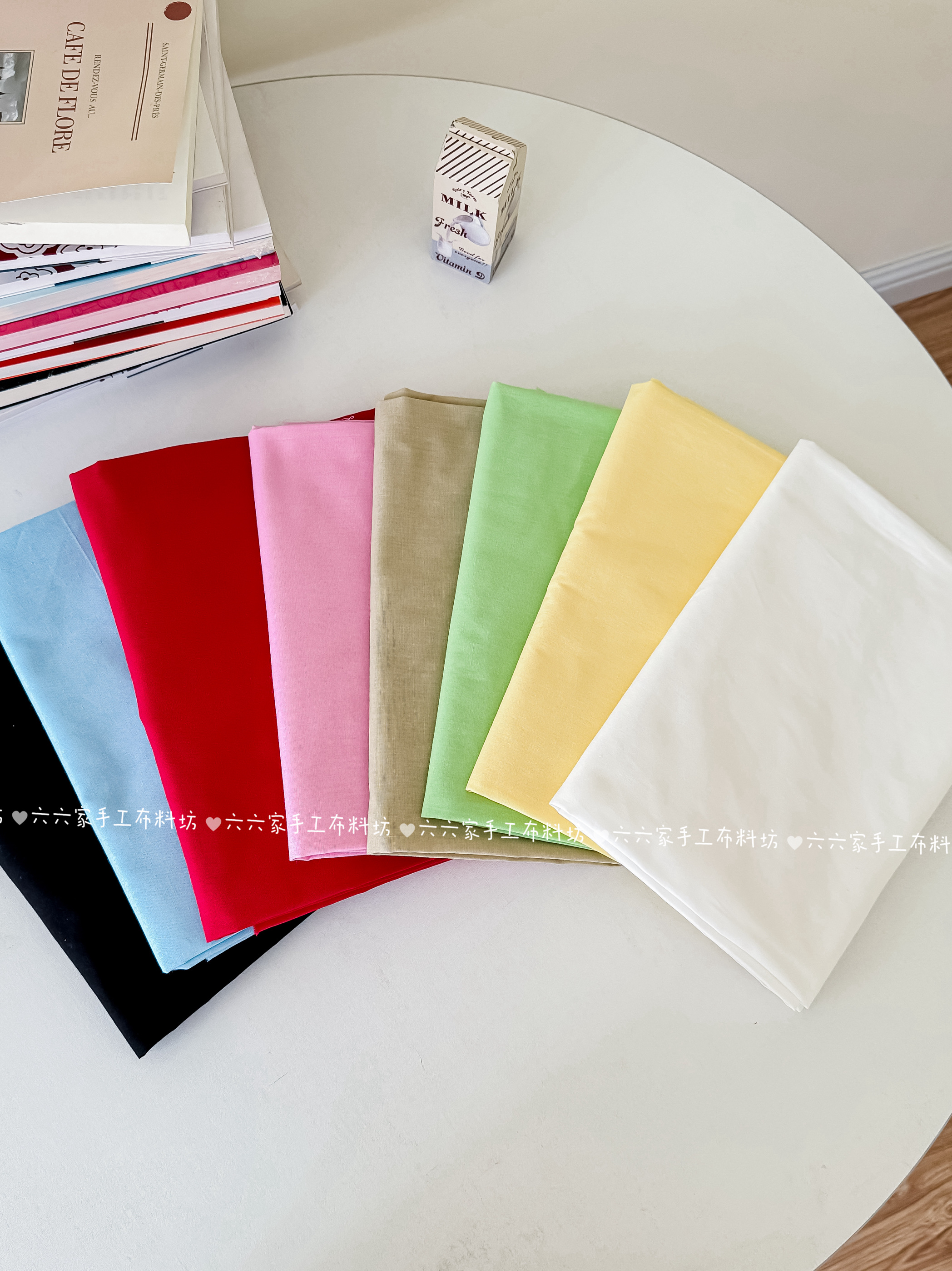 六六家全棉40支府绸净色面料内衬布料童装女装连衣裙衬衫服装布