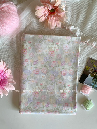 全棉40支印花布韩系清新油画风碎花布家居服发饰童装布diy布料