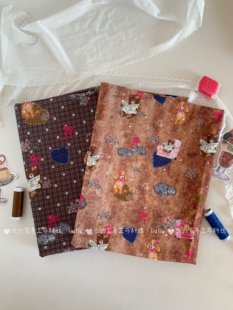 全棉40支印花布昭和复古风动物插画布料娃衣 Lolita裙森系diy布料