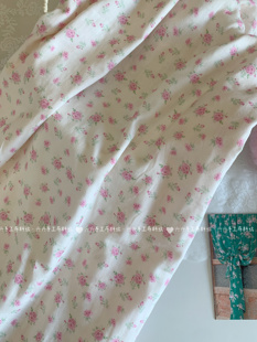 全棉双层纱布料韩系复古清新碎花家居服发饰童装睡衣发圈diy布料