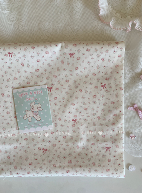 全棉40支印花布韩系少女ins小碎花蝴蝶结家居服发饰童装布diy布料