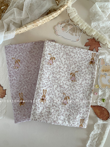 全棉40支布料可爱卡通ins碎花小兔家居服发饰童装包包手工diy布料