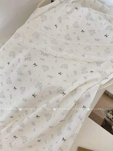 全棉40支印花布韩系少女ins小碎花蝴蝶结家居服发饰童装布diy布料