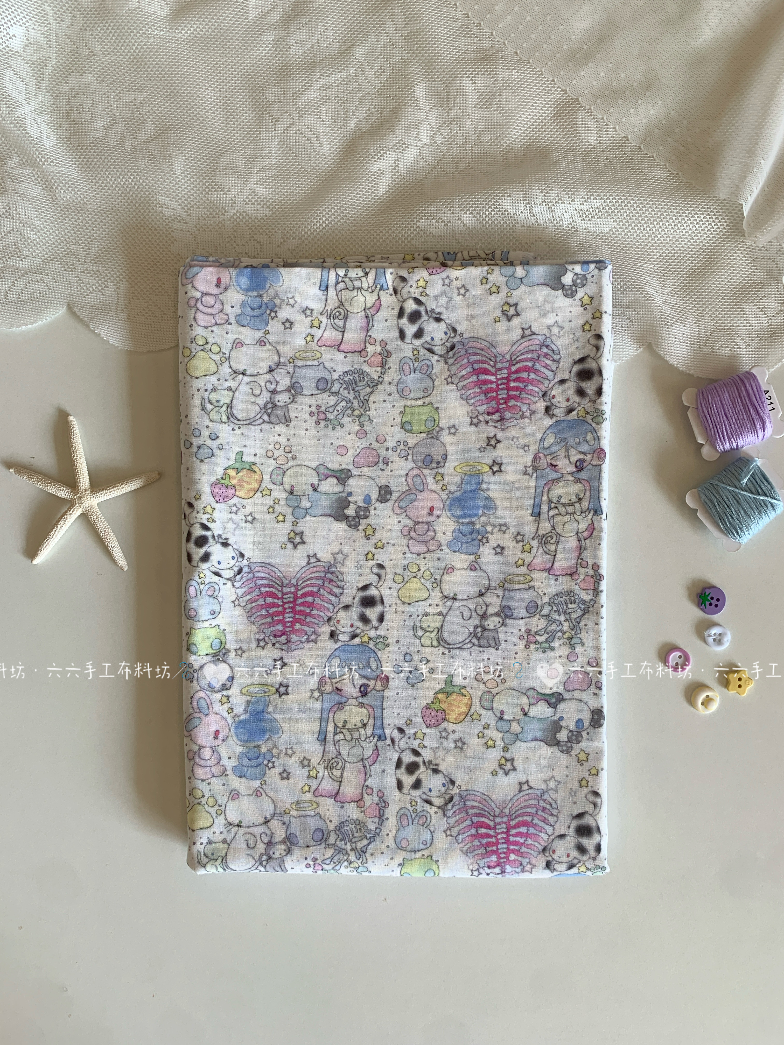 全棉40支印花布可爱暗黑甜酷卡通布家居服发饰童装布diy布料,居家布艺,海绵垫/布料/面料/手工diy,淘宝优惠券,粉丝福利购,淘宝优惠卷