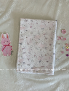 全棉40支印花布料可爱卡通小兔子蝴蝶结面料家居服发饰童装diy