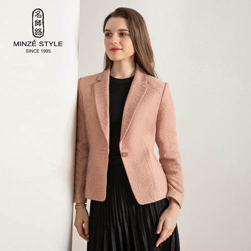 名师路绵羊毛西装外套通勤修身