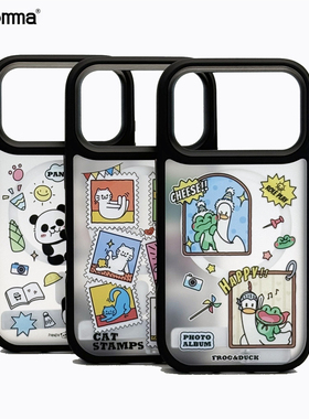 Comma适用于iPhone17promax文创拼贴艺术手机壳苹果17pro磁吸磨砂防摔壳17创意壳