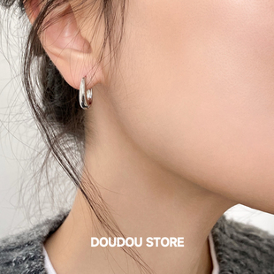 DOUDOUSTORE简约几何冷淡风时尚耳环冷淡风饰品耳扣耳饰高级感女