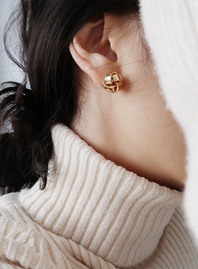 DOUDOU STORE 小众设计感 925银针 简约百搭个性耳钉潮人气质耳环