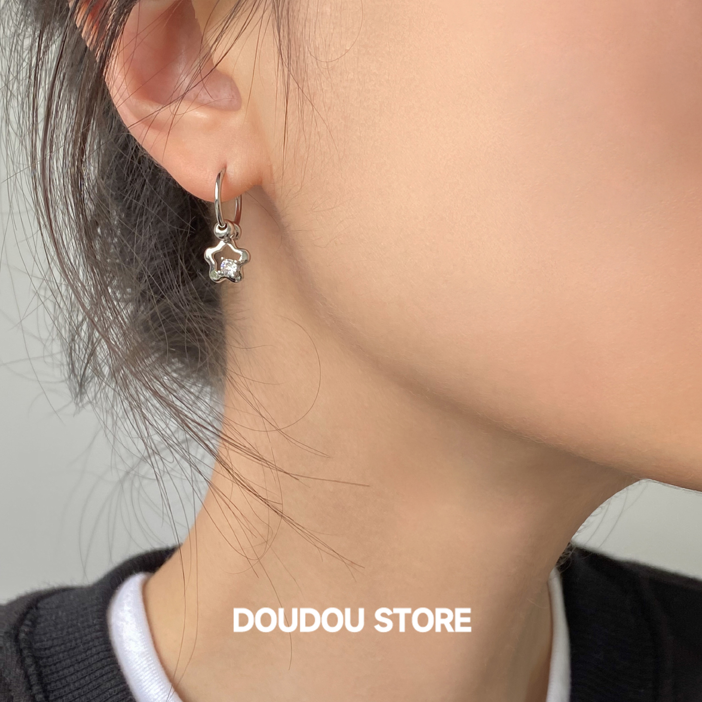 doudoustore可爱花朵耳环
