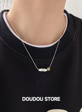 保色原创绿色天然石蛇骨链