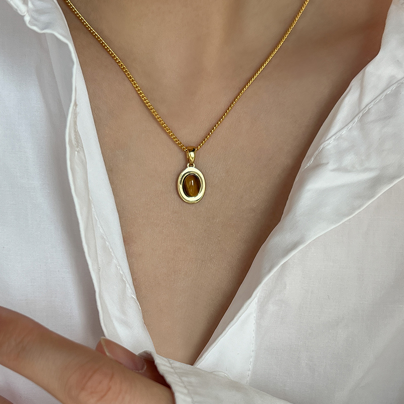 doudoustore虎眼石项链