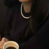 DOUDOUSTORE高品质近圆天然淡水珍珠fever博主同款 项链圆珠锁骨链