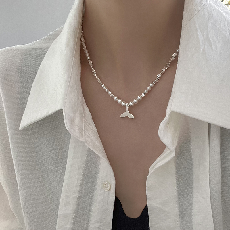 doudoustore鱼尾珍珠项链