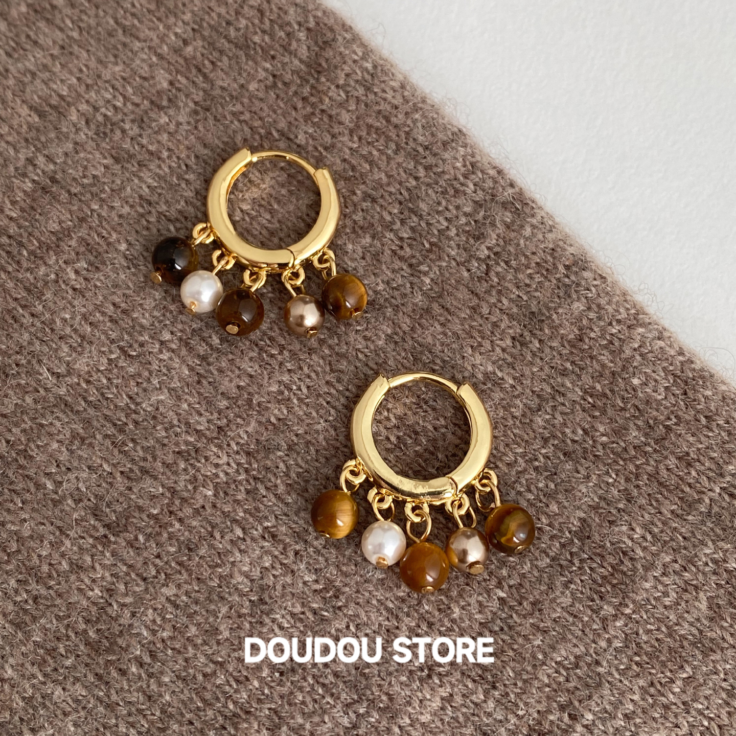 doudoustore撞色秋冬耳环