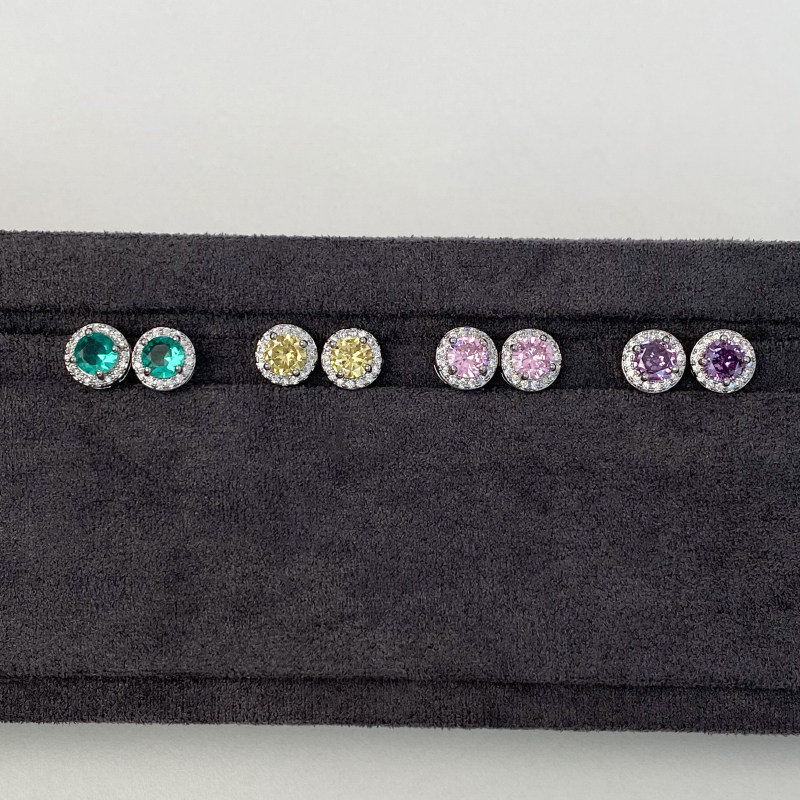 DOUDOUSTORE 925银针小细节彩色满钻锆石耳钉女夏天超闪简约百搭,饰品/流行首饰/时尚饰品新,耳钉,淘宝优惠券,粉丝福利购,淘宝优惠卷