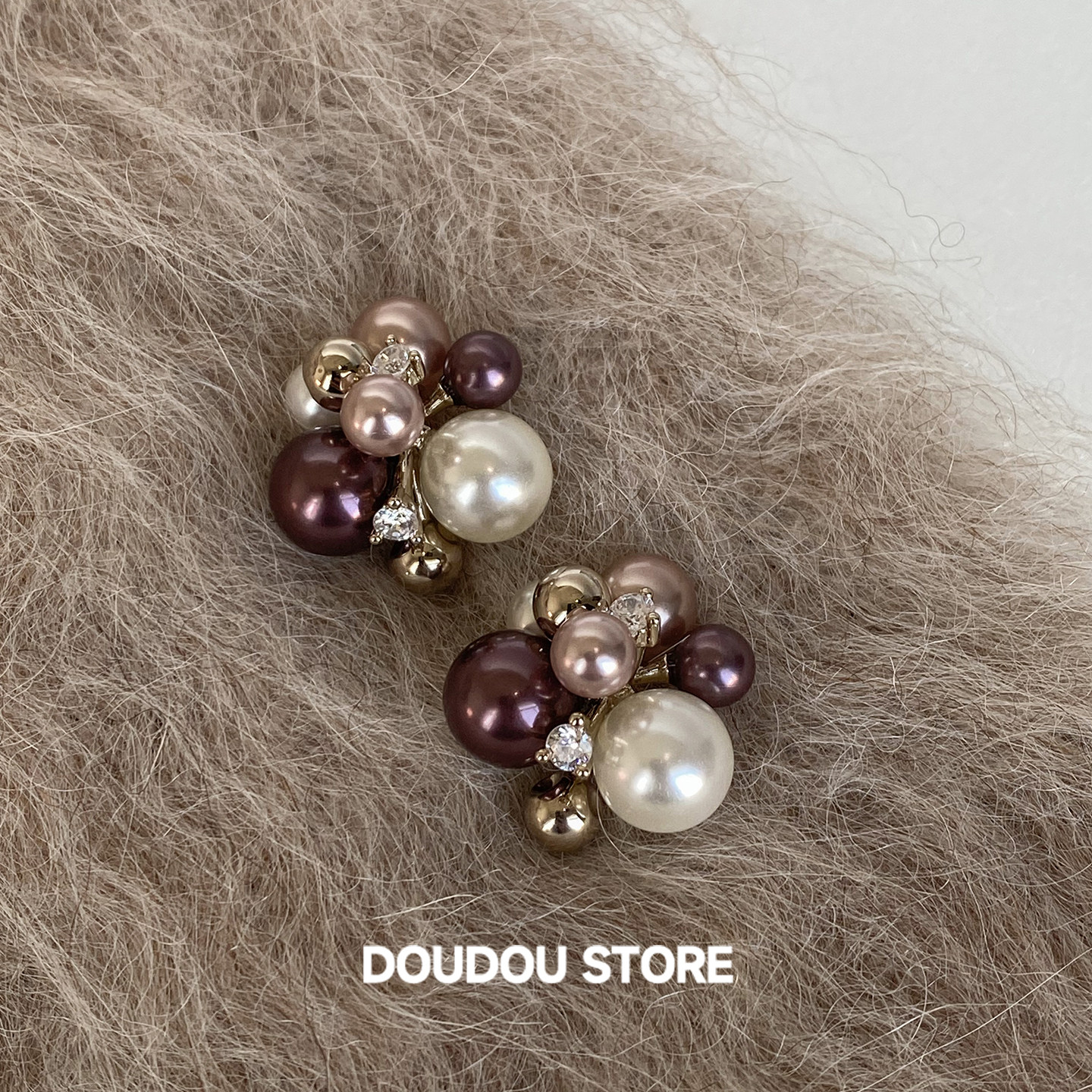 【新品88折】温柔咖啡金撞色耳环女秋冬,饰品/流行首饰/时尚饰品新,耳环,淘宝优惠券,粉丝福利购,淘宝优惠卷