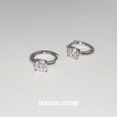 doudoustore925银莫桑钻耳钉